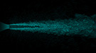 Noise generation due to turbulent mixing of exhaust flow.