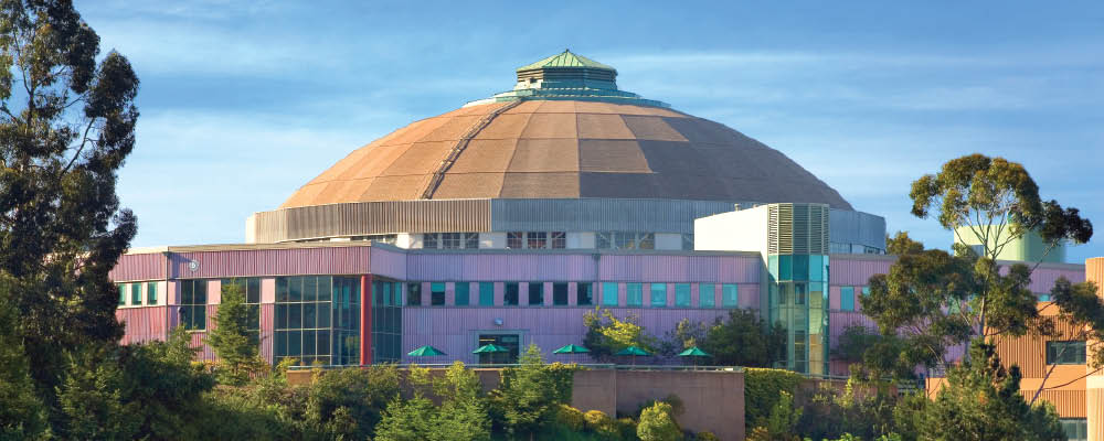 The Advanced Light Source (ALS) exterior dome at the Lawrence Berkeley National Laboratory.